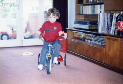 A first bike for my son's third birthday. 1984