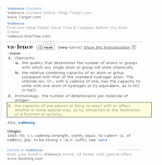 Represents Multivalence.  Though dictionary lists 3 meanings, notice hotel, curtains, etc.