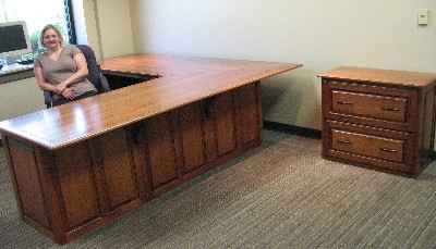 Half of a set of office furniture made and delivered to PA
