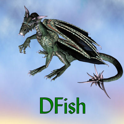 A cute green dragon. 