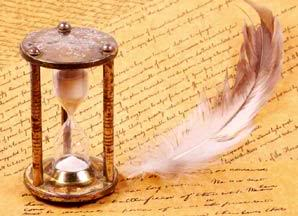 Hourglass & quill