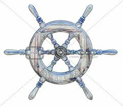 A ship's wheel. 