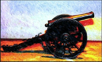 Digital painting of a cannon