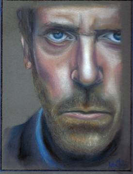 My daughter, Katie drew this picture of House... chalk pastel.