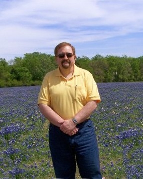George in a field of Texas Bluebonnets - 2010