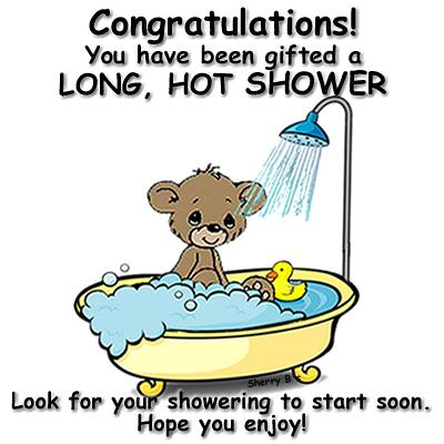 Bear In Tub Long, Hot Shower c-Note Image