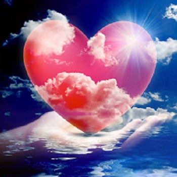 A hand holding a heart.