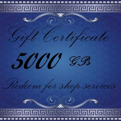 5000k gift certificate