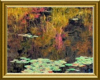 Impressionist painting of a Lily Pond