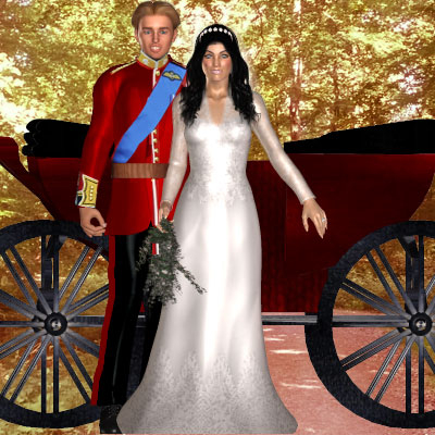 Beautiful Royal Wedding couple and coach image by best friend Angel.
