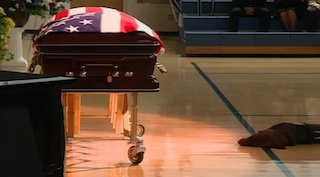Navy Seal funeral and his dog Hawkeye