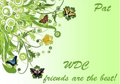 WDC friends are the best! Butterflies and flowers, green background by Carmella