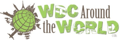 A logo for WDC Around the World auction.