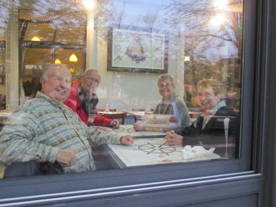 Taken through the glass at the restaurant.