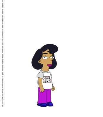 An image of my daughter as a character from the Simpsons