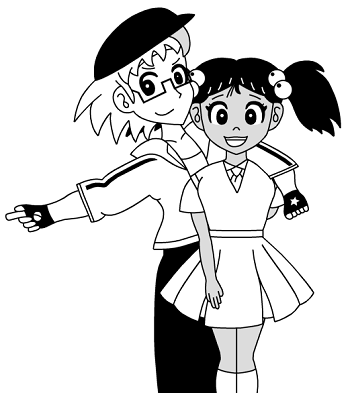The protagonists of Rematch!, Ricochet McKnight and Keisha Branford.