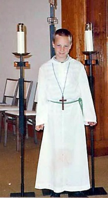 Joshua is the altar boy who receives the power of God