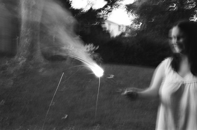Playing with sparklers on my 25th birthday.
