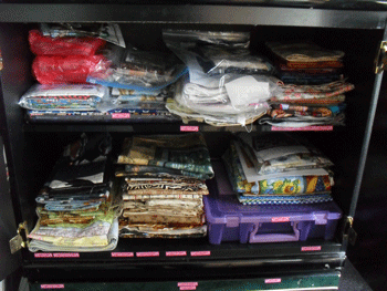 A sneak peek at some of the fabric organization