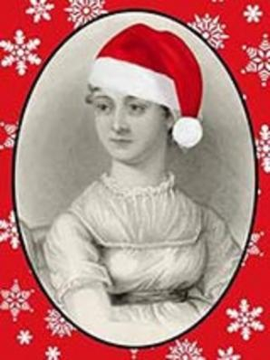 Jane Austen in stocking hat.
