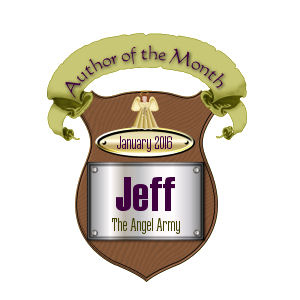 An award commemorating my nomination as the Angel Army's Author of the Month (Jan 2016)