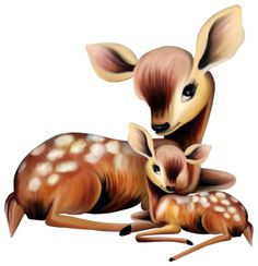 Deer with mother