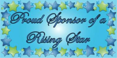 Blue Cartoon Framed Proud Sponsor in Rising Stars signature