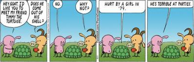 A poignant "Pearls Before Swine" comic strip.