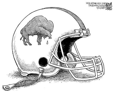Drawing of a Bills helmet.