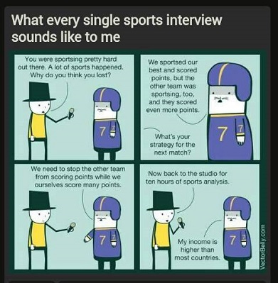 A typical interview with an athlete.