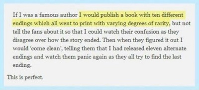When I publish a book, I'd love to do this.