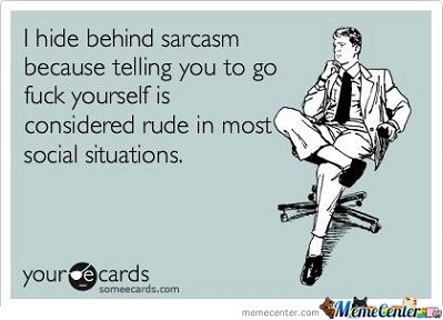 The use of sarcasm.