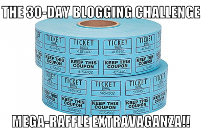 30-Day Blogging Challenge Mega-Raffle Extravaganza logo.