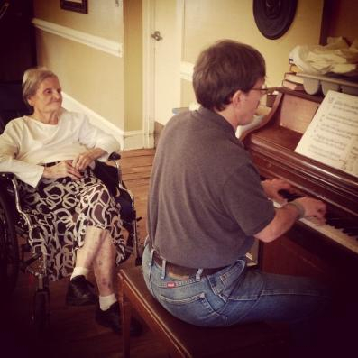 This was at Thanksgiving in 2014 or 2015. Mom loved to hear me play the piano.