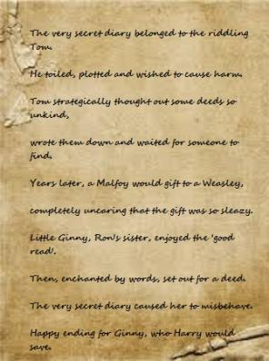 An image/poem for the Harry Potter Activity