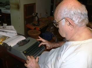 Dad at typewriter