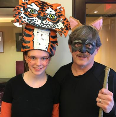 Jay O'Toole as Father Wolf, along with Jade Amber Jewel as Shere Khan in Jungle Book '18.