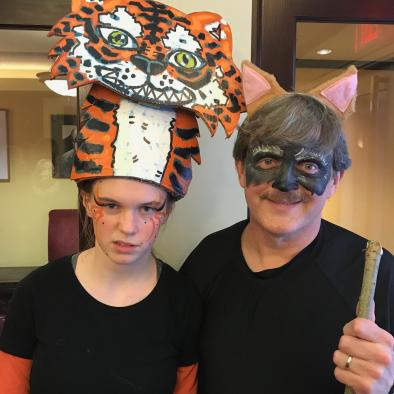 Jay O'Toole as Father Wolf, along with Jade Amber Jewel as Shere Khan in Jungle Book '18.