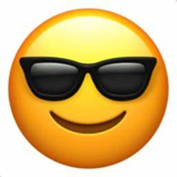 emoj face with glasses