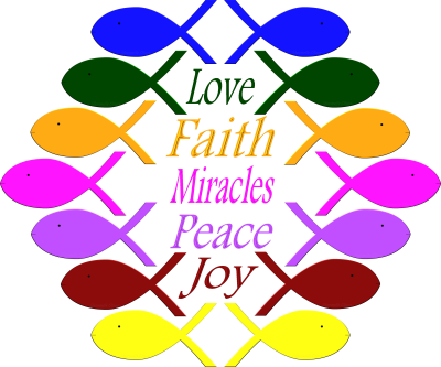 Love, Faith, Miracles, Peace, Joy Fish.