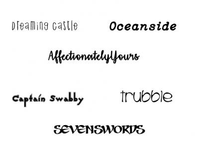 More signature fonts for The Confused Monkey Signature Shop