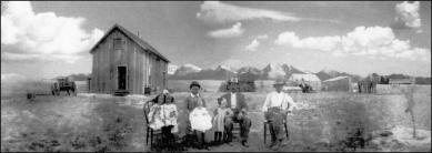 A picture of the original homesteader shack circa 1912