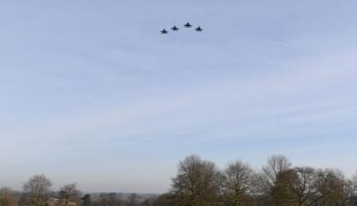 A Flypast to honour 10 U.S. Airmen.