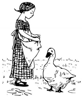 A girl and a goose