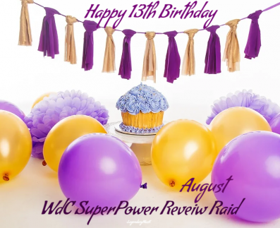 Celebrating 13 years WdC SuperPower Reviewer Raid sig image.