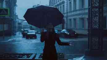 Umbrella in the rain.