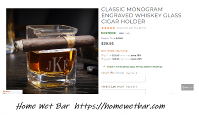 Whiskey Glass w/ Cigar Holder