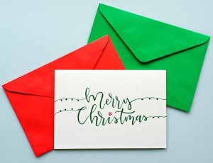 Picture of Christmas card with envelopes