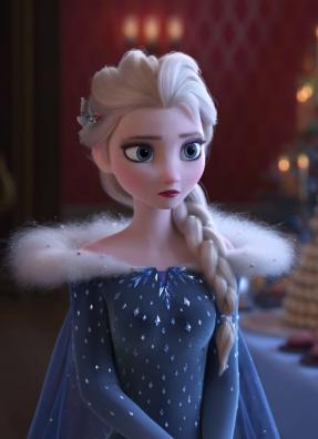 Elsa's beautiful dress in Olaf's adventure.