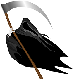 This is a Clip Art Image of The Grim Reaper with scythe. 